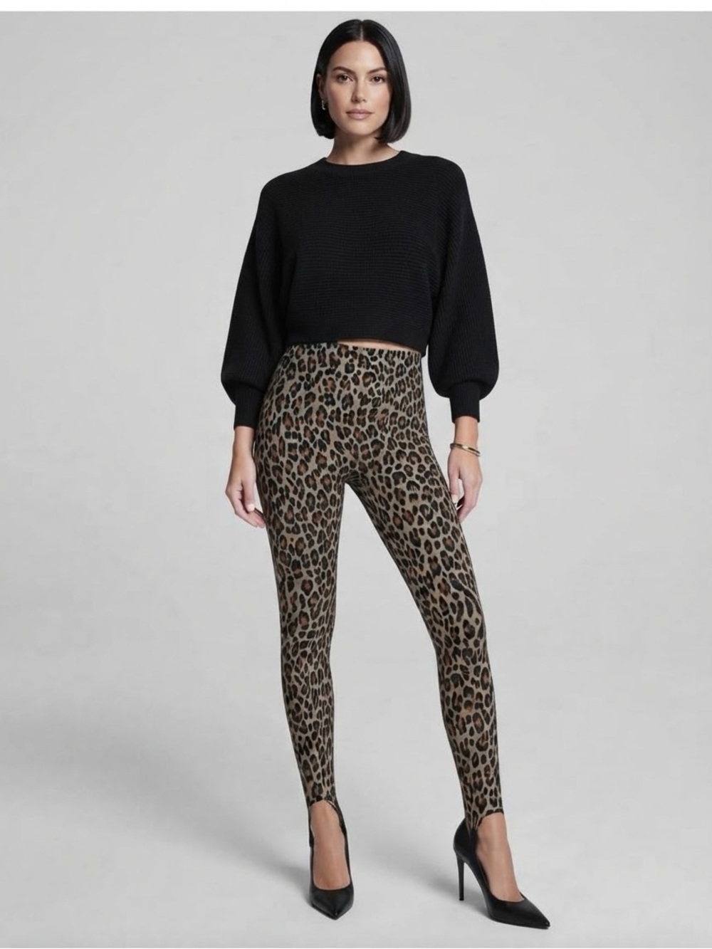 Spanx Ponte Stirrup Leopard Print Leggings